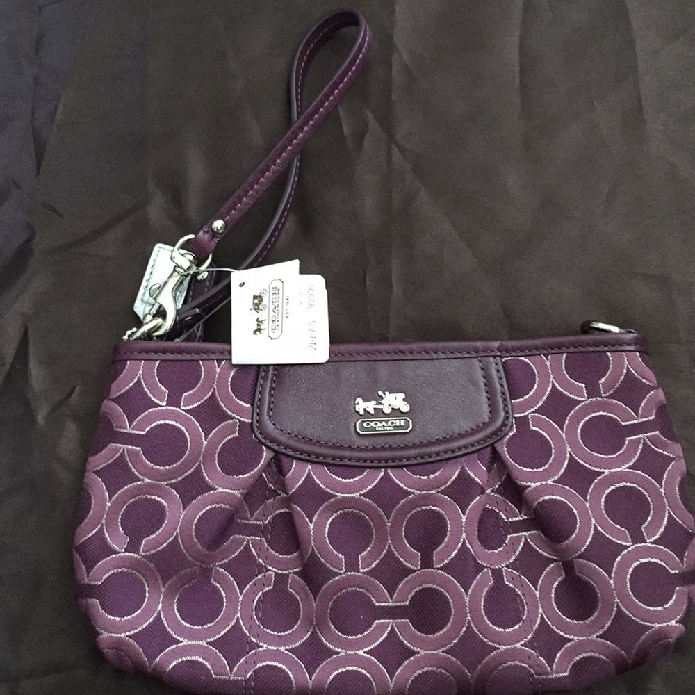 NWT Purple Coach wristlet